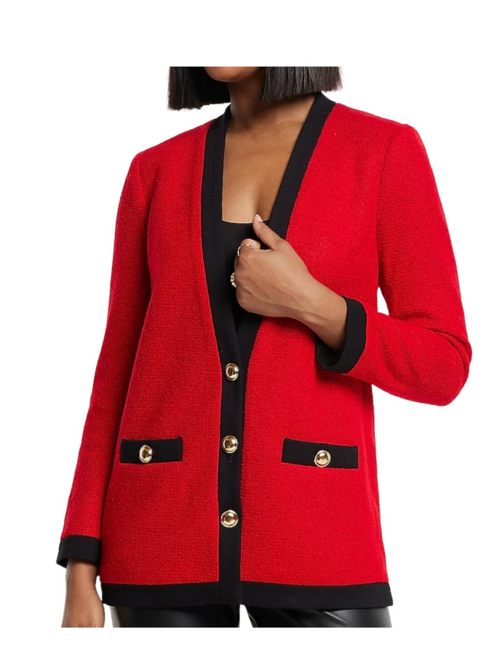 Express Red Contrast-Trim Women's Blazer Jacket size M worn once